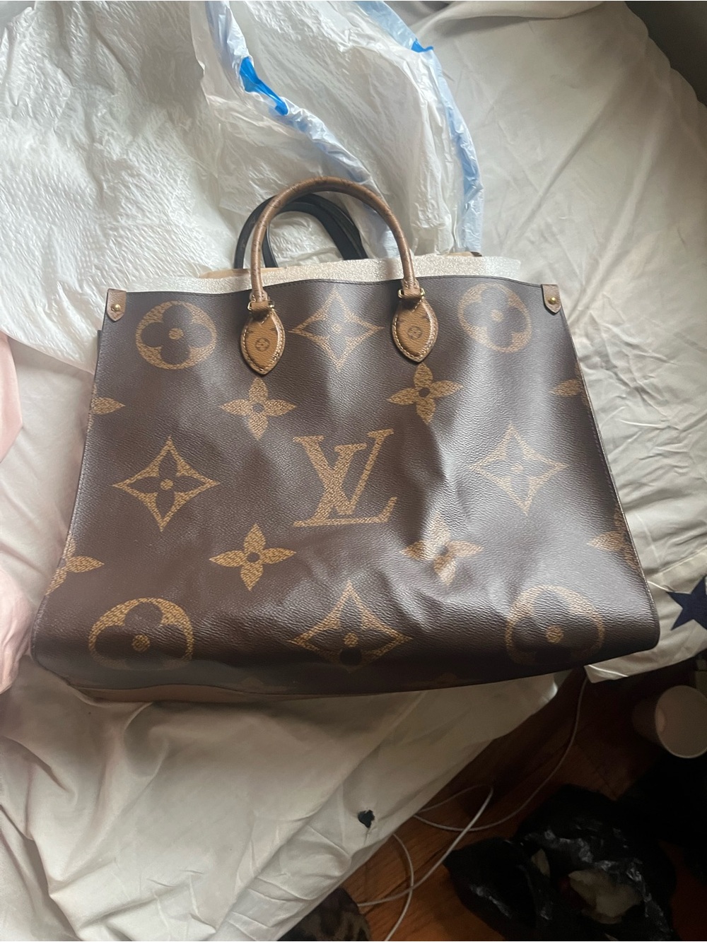 Louis Vuitton Monogram Canvas Tote in Brown and Tan